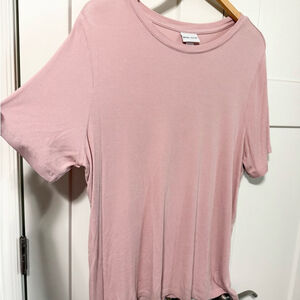 Ava & Viv Women's Pink ribbed T-Shirt pale pink size 2X